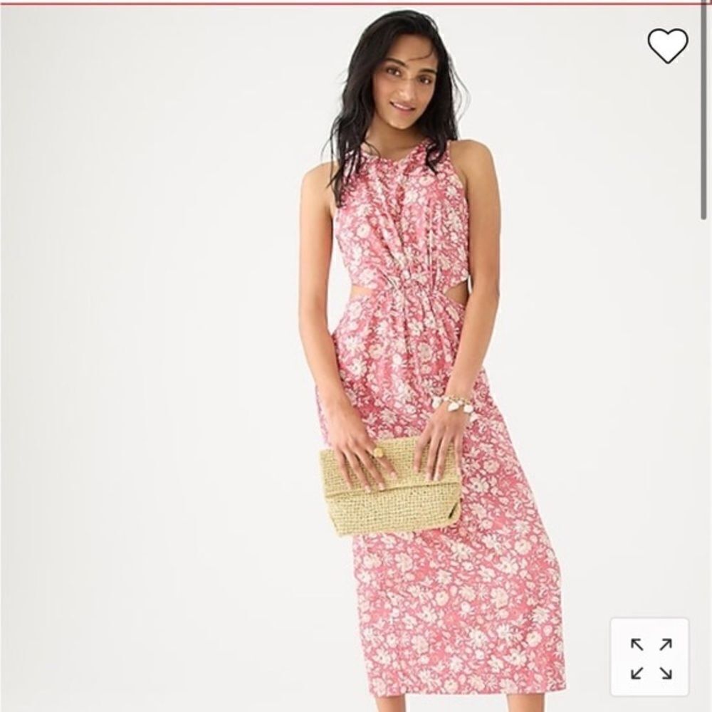 J Crew Twist Back Midi Dress in Tossed Floral NWT - Picture 2 of 11